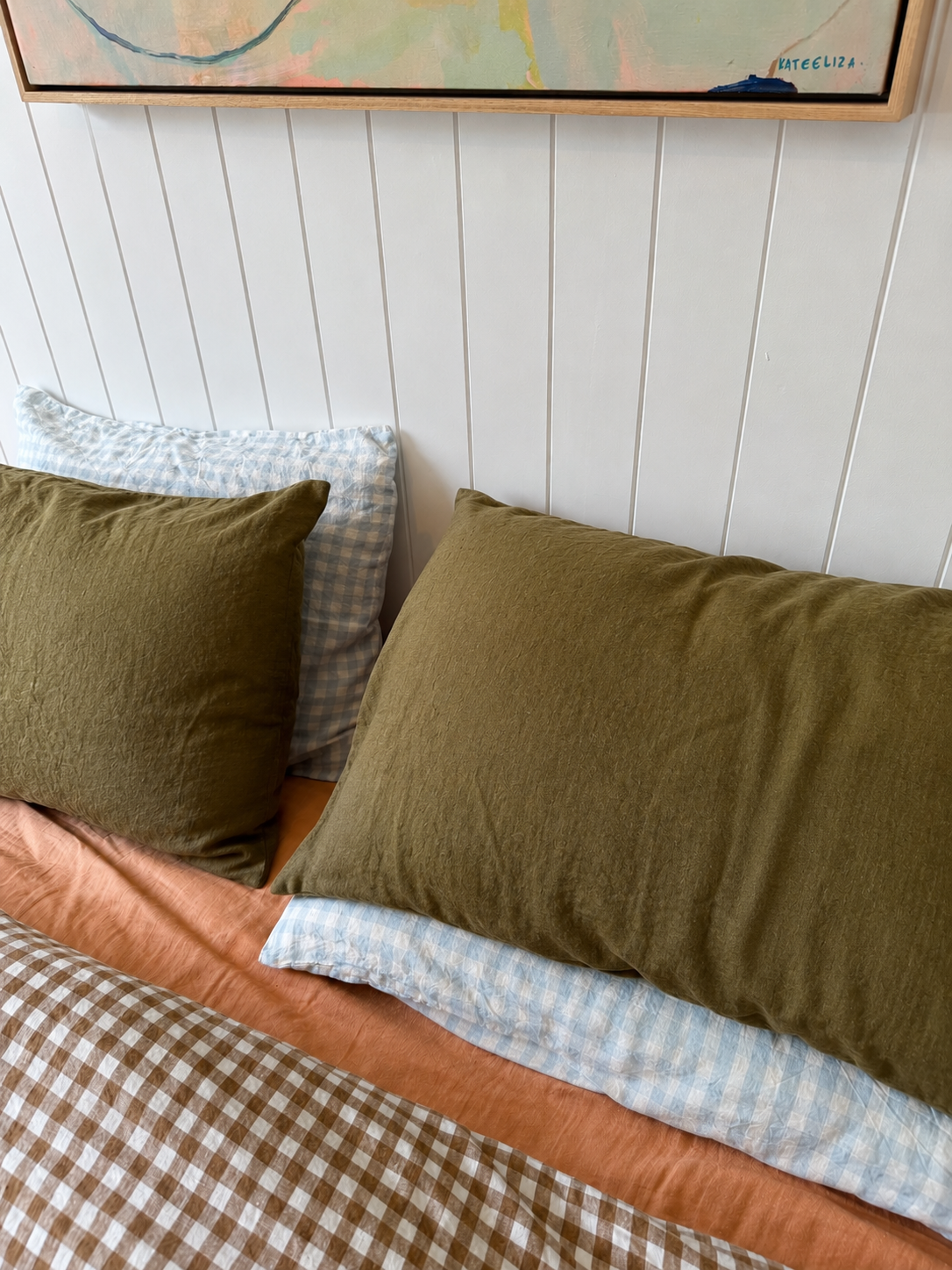 Olive Linen Pillow Slip