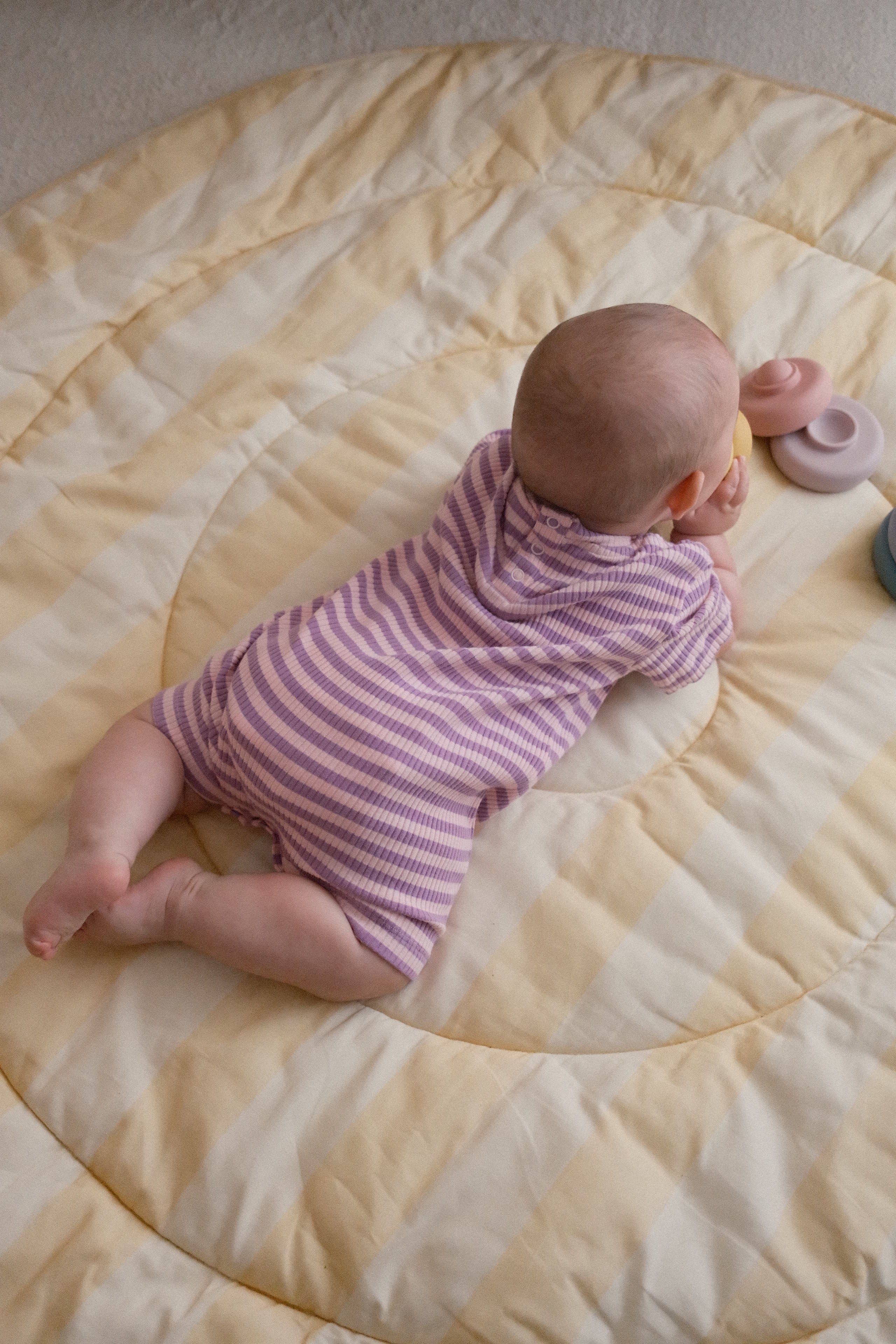 Rib Romper - Orchid stripe