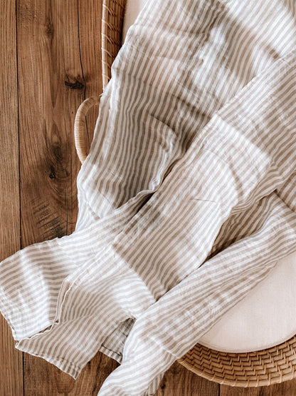 Beige Stripe Linen Wrap